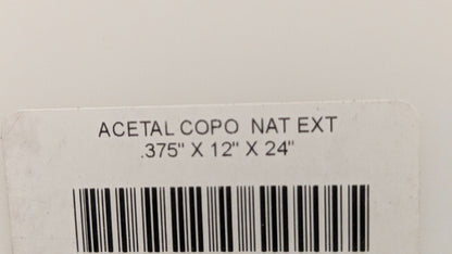 Acetal Copolymer Extruded Sheet   .375 x 12 x 24   3/8" Thick   Natural / White