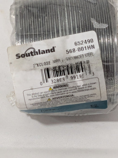 Southland Pipe Nipple, 2 in, Threaded, Steel Qty 5 568-001HN