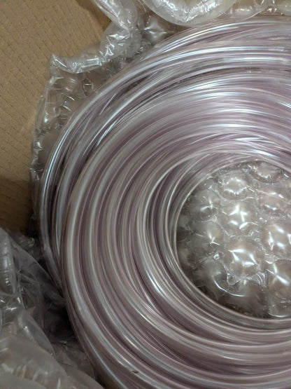 Clear PVC Tube: 1/2" ID, 11/16" OD, Approx. 100' Long, 40 Max psi SOF-035