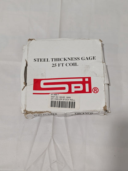 SPI Feeler Stock Roll: 1/2" Wide, 10' Long, High Carbon Steel 91-469-7