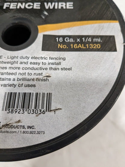 Dare Electric Fence Wire, 16 Gauge, Aluminum, 1/4 Mile -16AL1320