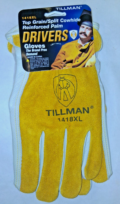 TILLMAN General Purpose Gloves Size X-Large Cowhide 1418XL
