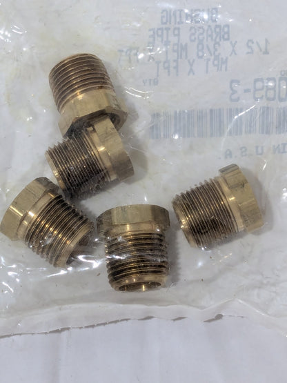 (5) Parker Pipe Bushing: 3/8" Female Thread, 1/2" Male Thread  -11089-3