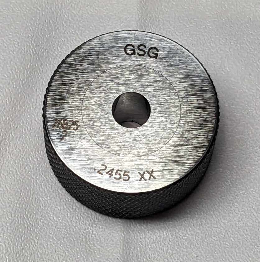 GSG  Class XX Master Ring Gages Set  0.2455"  GO / NO GO  GSG-CR-0.2455MC