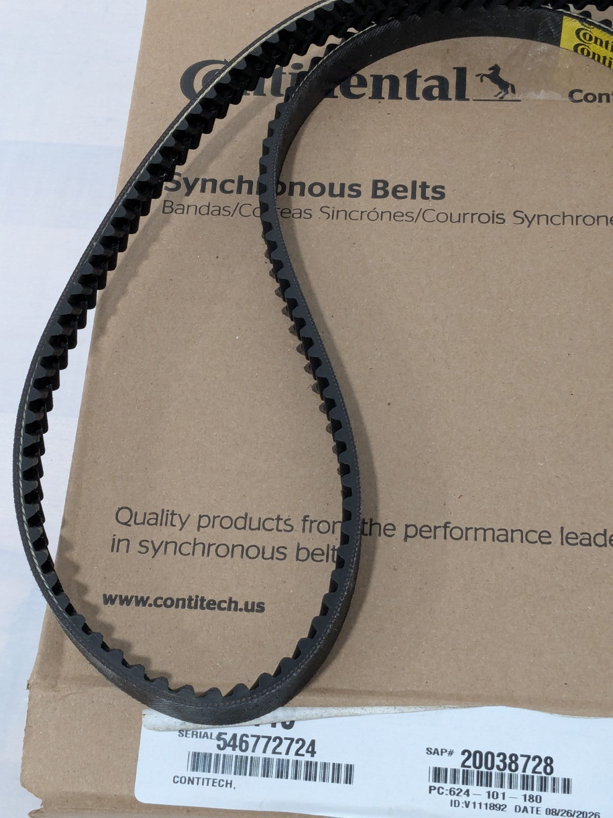 Continental Helical Offset Industrial Timing Belt, 180 Teeth Y-1440