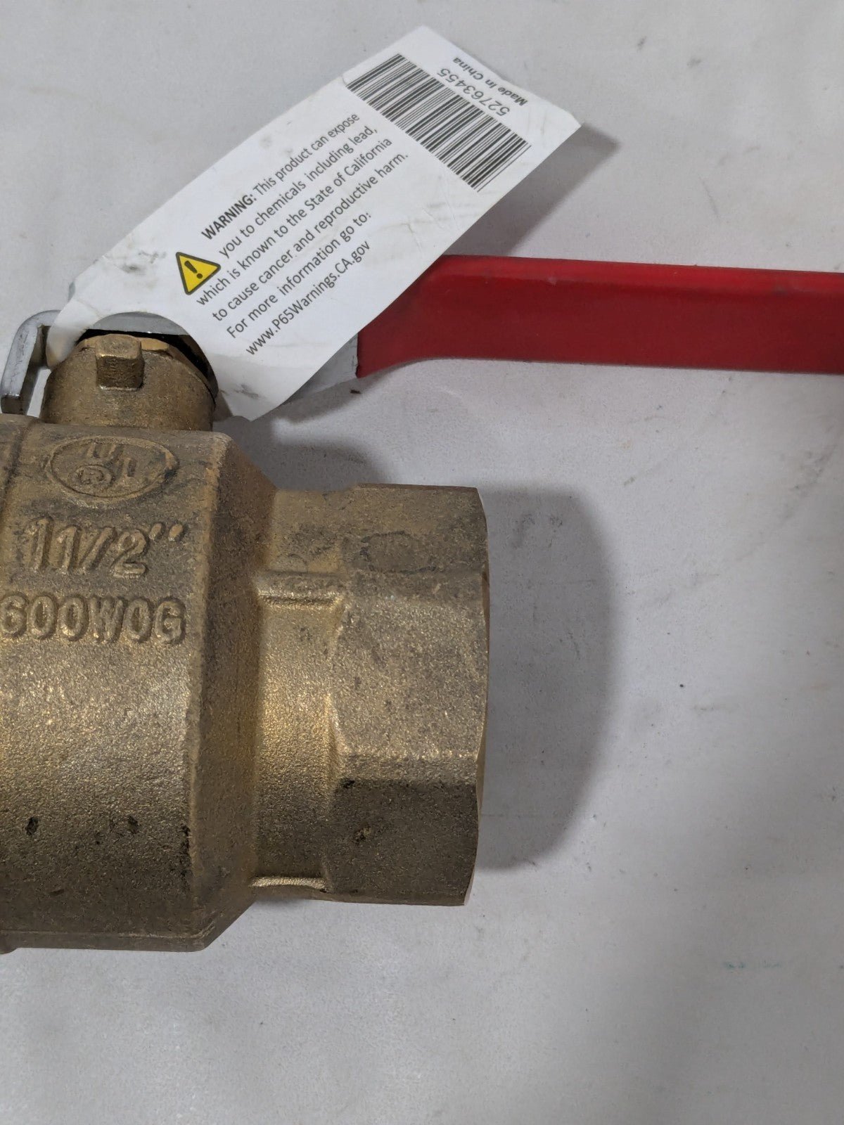 Full-Port Ball Valve: 1-1/2" Pipe, Full Port, Brass, 600 WOG  TXN150