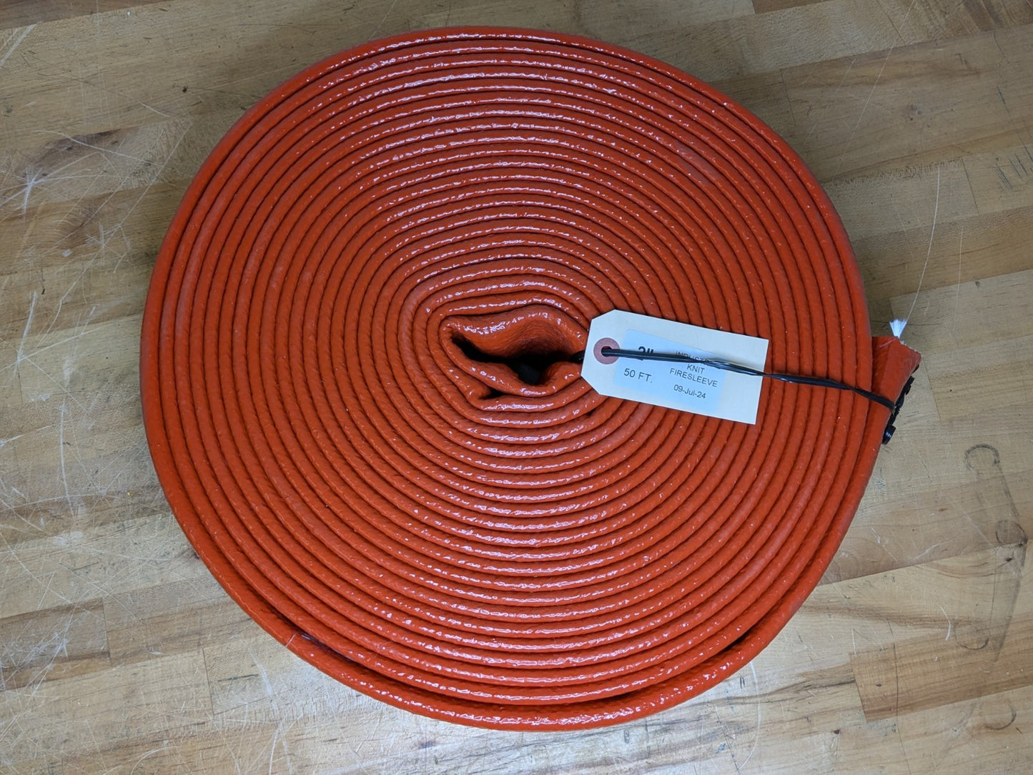 Atlantex Industrial Pyrotex Knit Firesleeve 50 Ft x 2 In Red / Orange PT32100-10