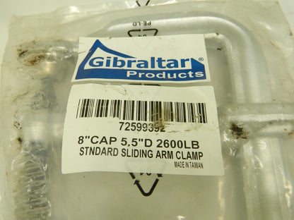 GIBRALTAR Sliding Arm Bar Clamp: 5-1/2 Throat Depth 8" Cap. 2600LB 72599392
