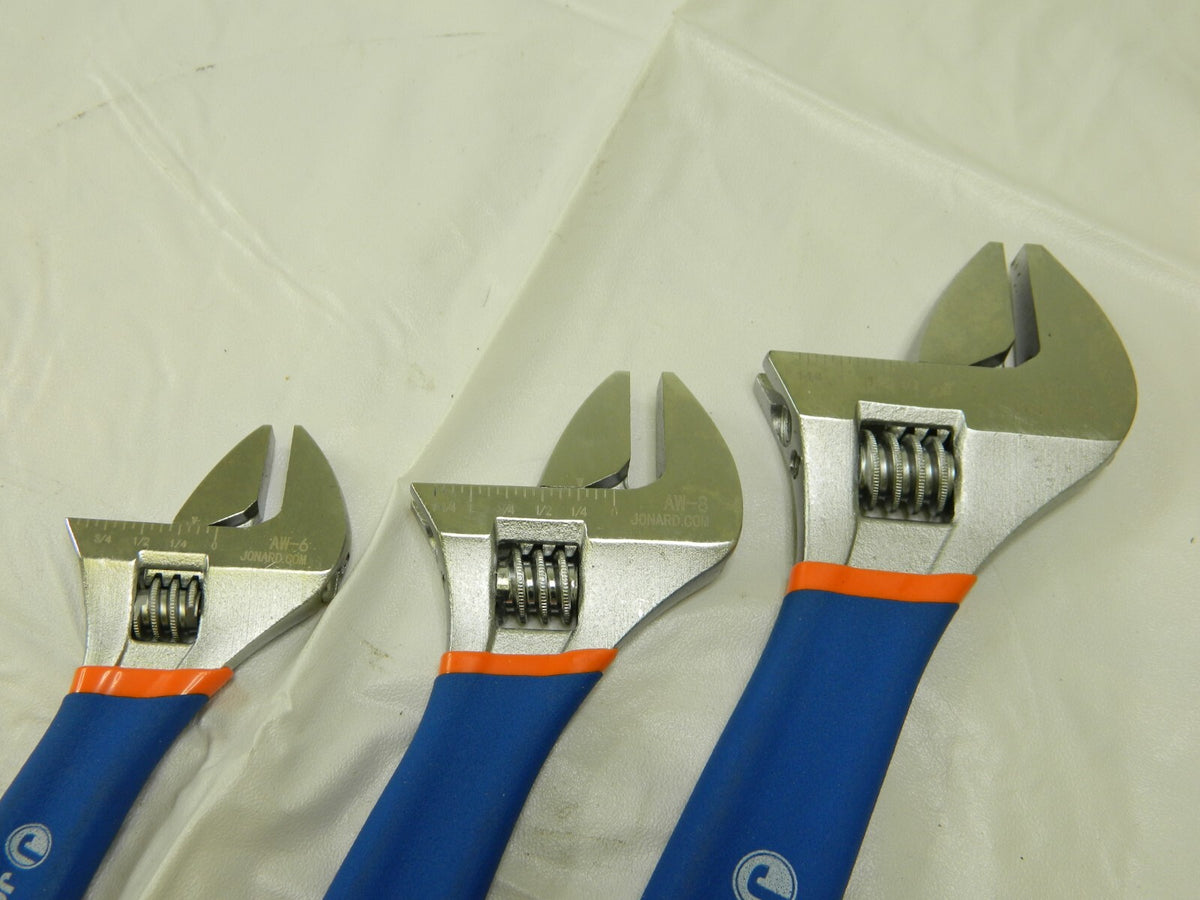 JONARD TOOLS Adjustable Wrench Set: 3 Pc, 10" 6" & 8" Wrench AW-6810