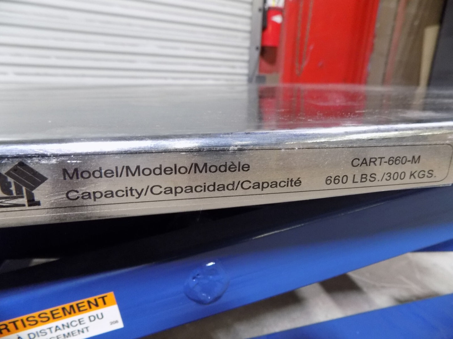 Vestil Mechanical Scissor Lift Cart 660 lb. Capacity 37" x 23" Platfor
