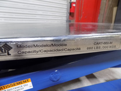 Vestil Mechanical Scissor Lift Cart 660 lb. Capacity 37" x 23" Platfor
