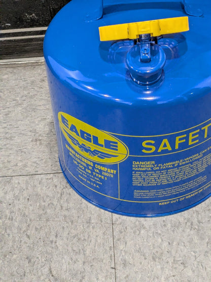 Eagle Safety Can: 5 gal, Steel 13-1/2" High, 12-1/2" Dia UI50SB