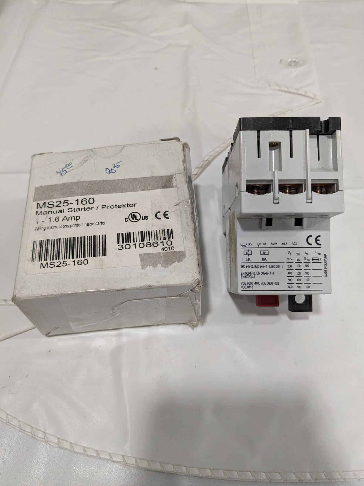 AUTOMATION DIRECT MANUAL STARTER / PROTECTOR 1-1.6 AMP MS25-160