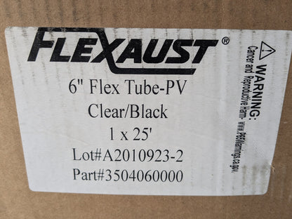 Flexaust 25 Ft. Vacuum Duct Hose Flex Tube-PV Clear / Black 6 In. ID. 3504060000