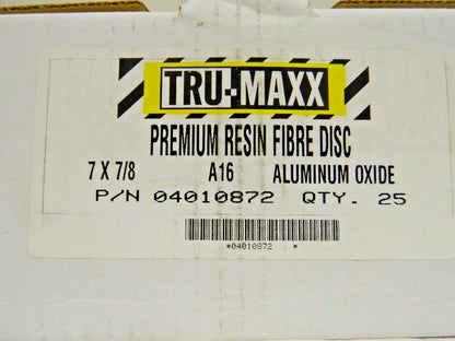 Tru-Maxx Aluminum Oxide Fiber Discs 7" Dia x 7/8" Hole 16 Grit Qty 25 04010872