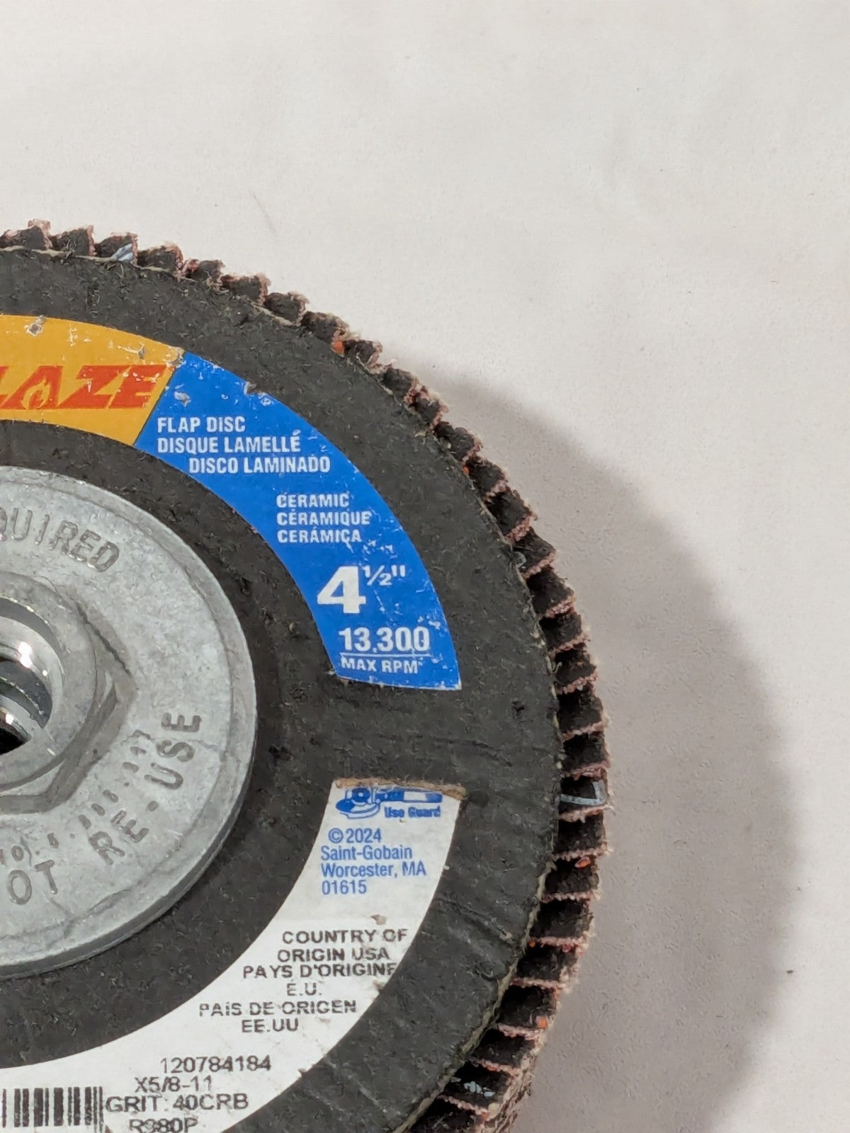 Norton Flap Disc: 4-1/2" Dia, Ceramic Alumina, Type 27 Qty 4 66261098290