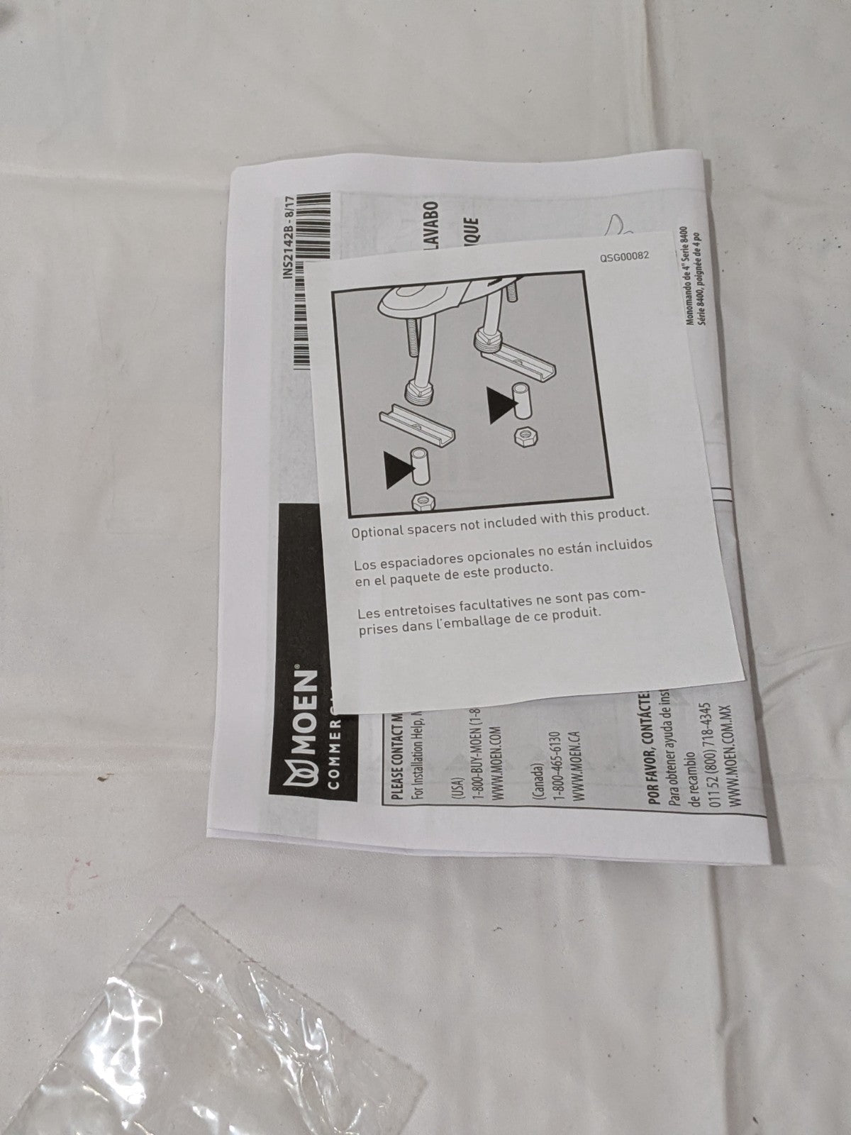 Moen Lever Handle, Deck Plate Bathroom Faucet 8430