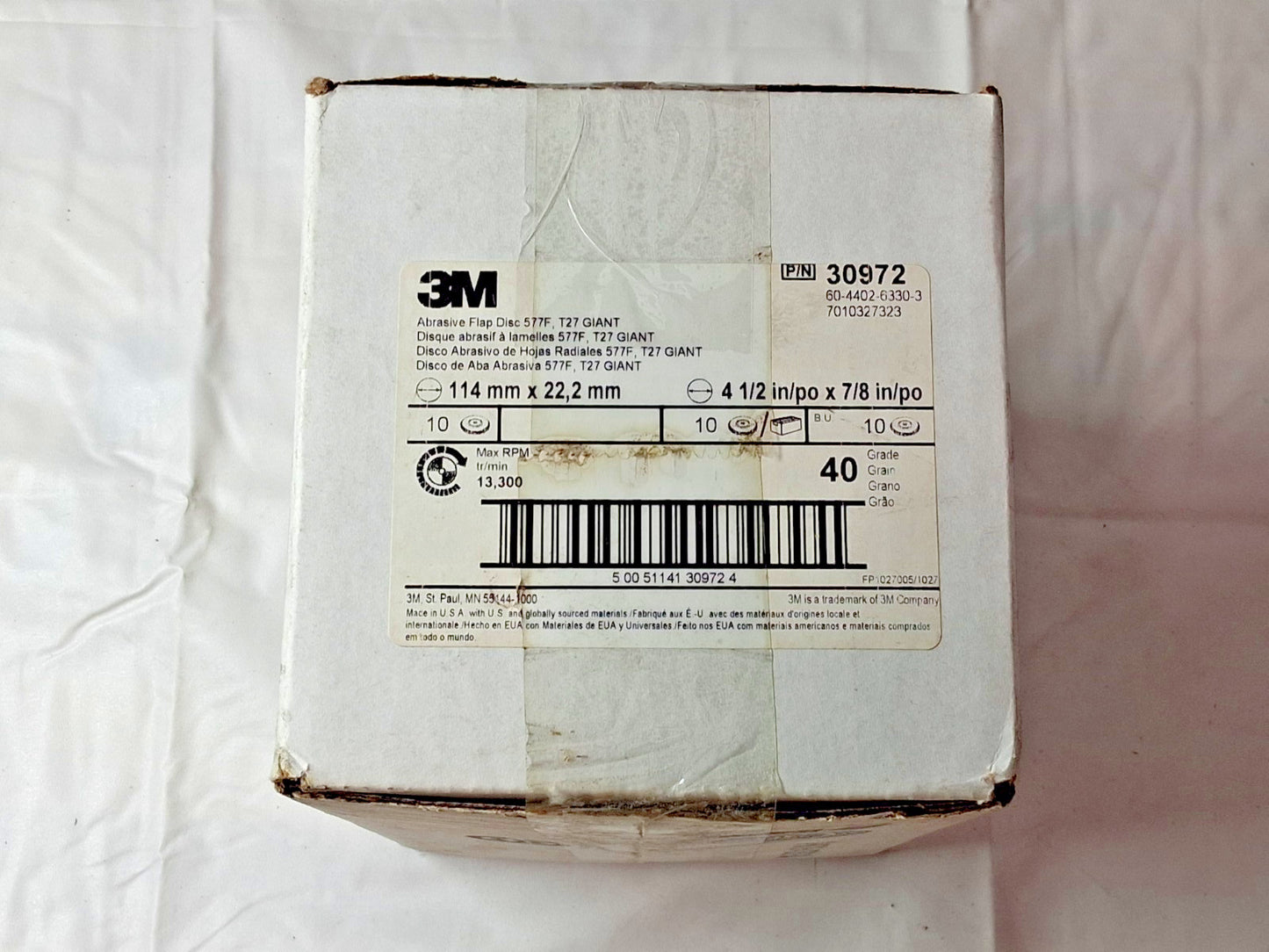 3M 40 Grit Zirconia Alumina Flap Discs QTY10 4-1/2" Dia 7/8" Hole 71369938