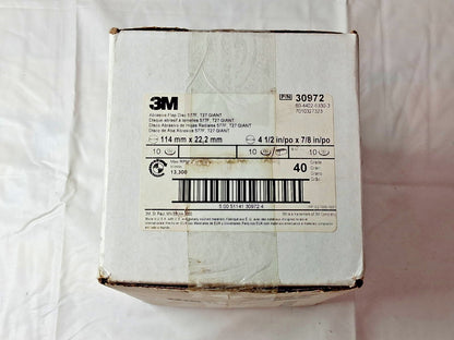3M 40 Grit Zirconia Alumina Flap Discs QTY10 4-1/2" Dia 7/8" Hole 71369938