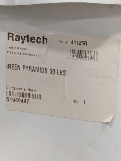 RAYTECH Plastic Media, Pyramid, Green, 1/4", 50 LBS 41-125