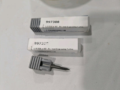 HARVEY TOOL 2pc Engraving Cutter 45° 1/8"Dia Pointed SolidCarbide 997308