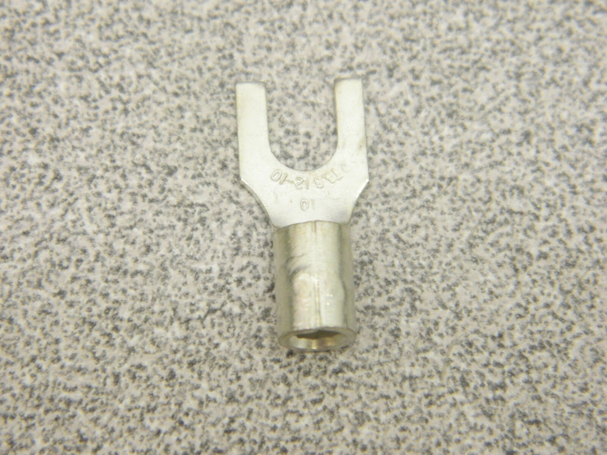 Standard Fork Terminal: Yellow, Non-Insulated, #10 Stud, Crimp Qty 96 C10-10F
