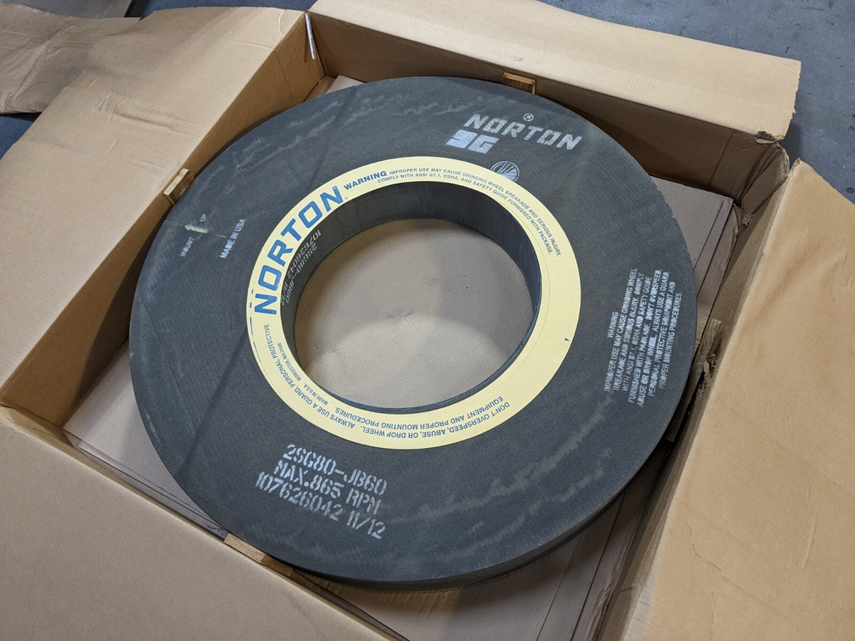 Norton Surface Grinding Wheel 42" Dia. 6" Thick 20" Hole 865 RPM