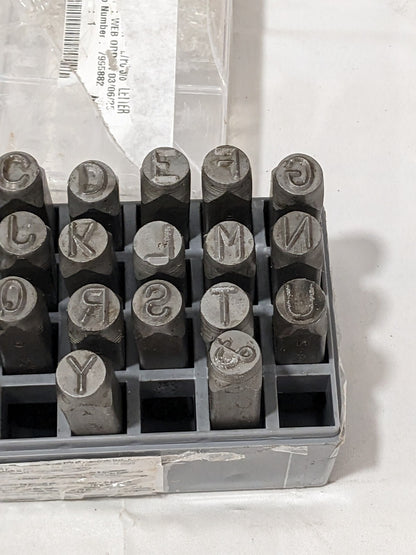 C.H. HANSON Heavy-Duty Stamp Set: 3/8" Character, 23 pc 21151 INCOMPLETE