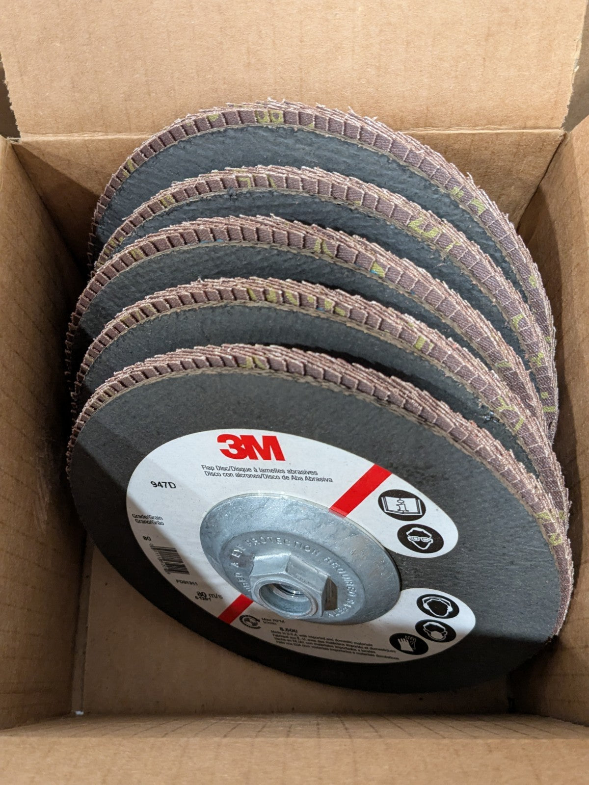 3M Flap Disc: 7" Dia, 80 Grit, Ceramic Alumina, Type 27 Box of 5 7000118486