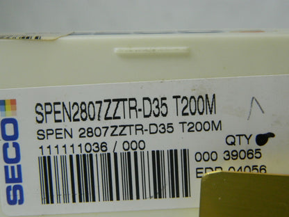Seco SPEN2807ZZTR-D35 T200M Carbide Milling Insert 04056