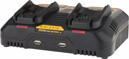 DeWALT Power Tool Charger: Lithium-ion: 12V to 20V MAX, W/ 2 USB Ports DCB102