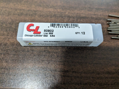 CHICAGO-LATROBE 12PK Screw Machine Length Drill Bit 35 deg Point Cobalt 50802