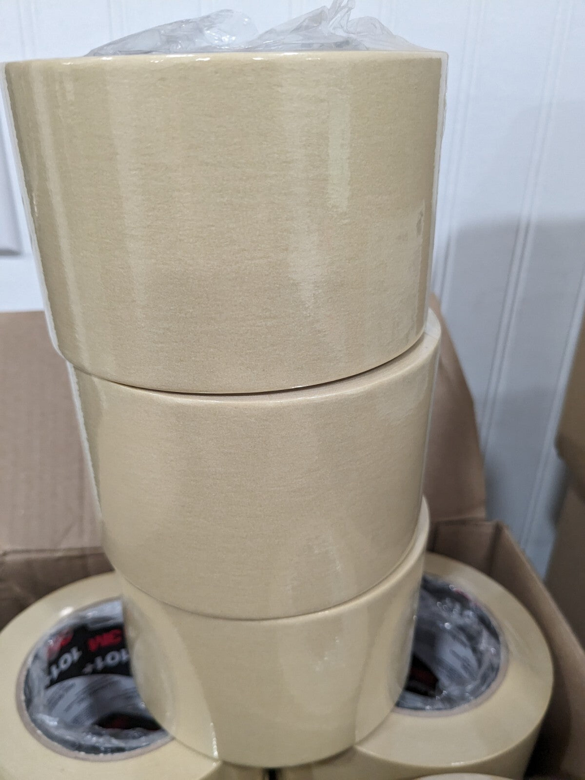 3M 101+ Tan Masking Tape - 72 mm Width x 55 m Length - Qty 12 Rolls 20547