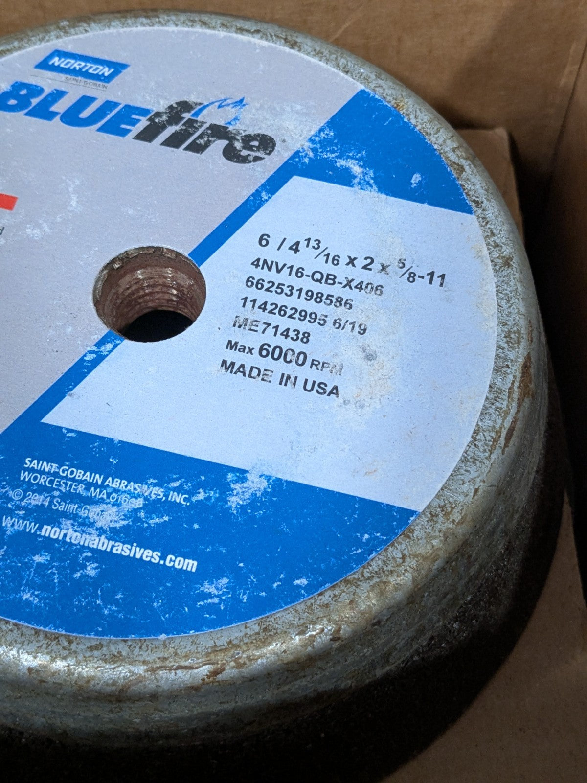 (5) Norton Tool & Cutting Grinding Wheel: 6" Dia, 16G, Q Hardness 66253198586