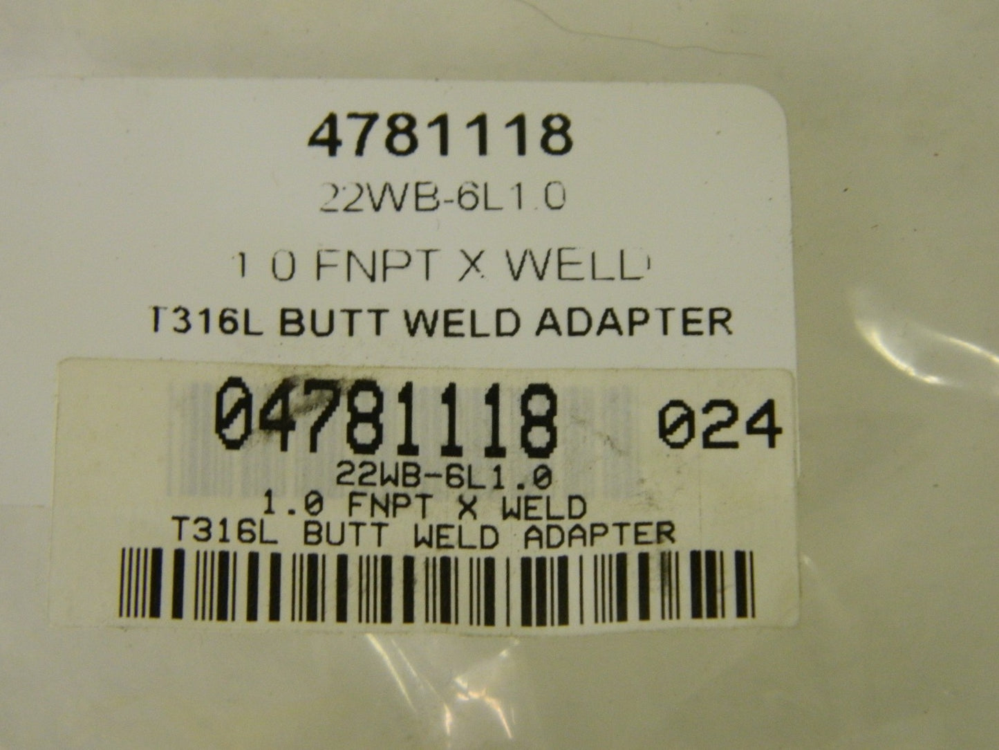 VNE 1" Weld Style Sanitary Stainless Steel Pipe Adapter  QTY 3  22WB-6L1.0