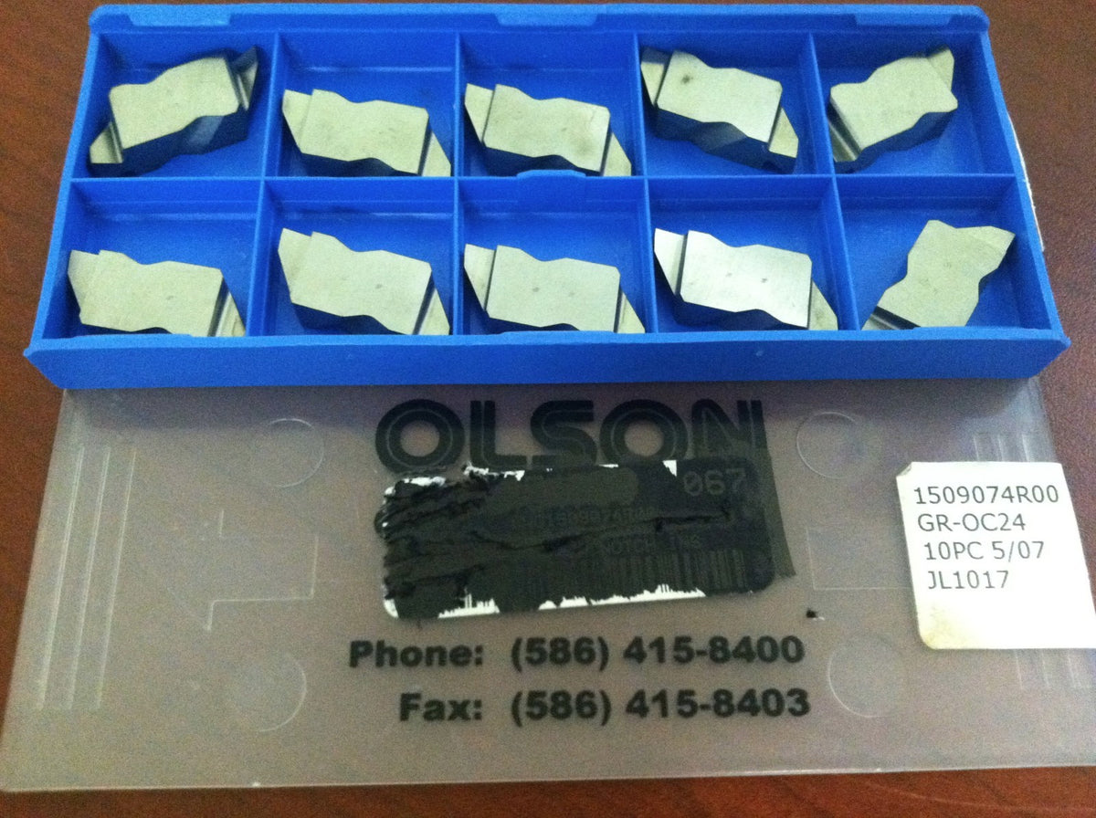 Olson DWG1509074R00 OC24 Indexable Carbide TOP NOTCH Grooving Inserts Qty. 10