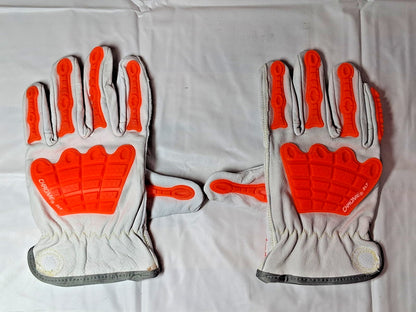 HexArmor Leather Impact Gloves Chrome SLT 4067 Cut A7 Size 9 L 1 PR QTY2 4067-L