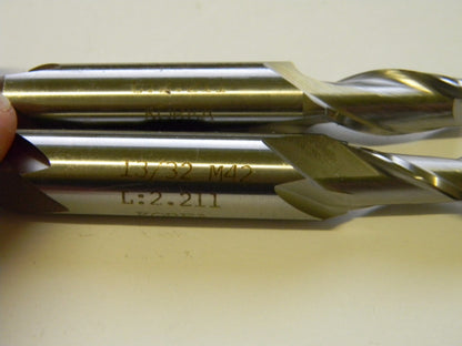Interstate 13/32" x 13/16" x 3-3/4" 2FL Cobalt Double End Mills Qty 2 11087130
