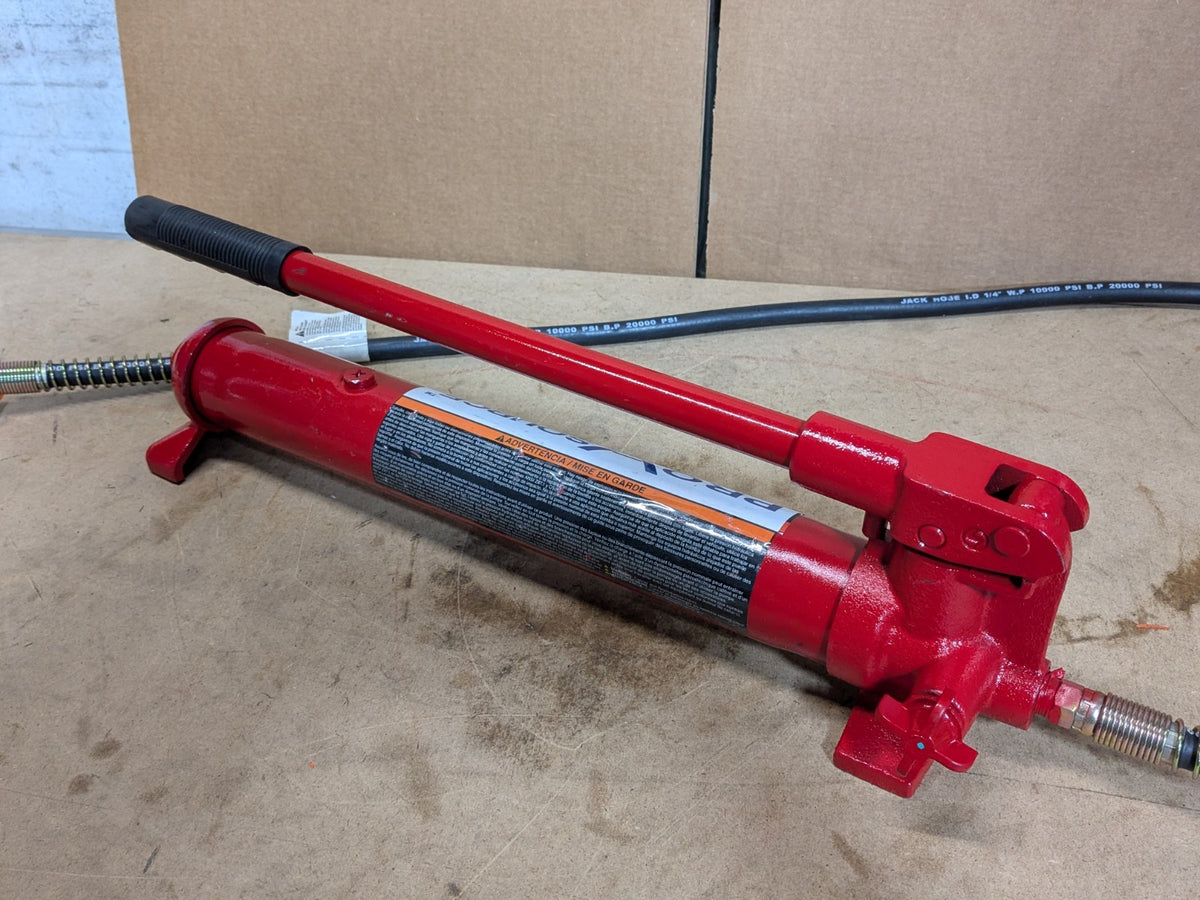 Pro Source Hydraulic Pump and Cylinder Kit 10 Ton Capacity 10,000 PSI Max.