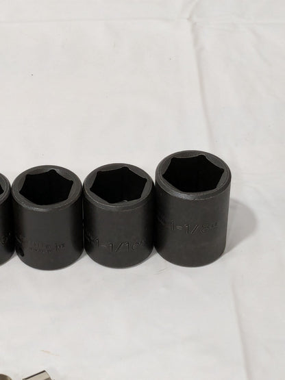 Proto Socket Set: Impact Standard, 11 Pc, 1/2" Drive, 1/2 to 1-1/8" J74102