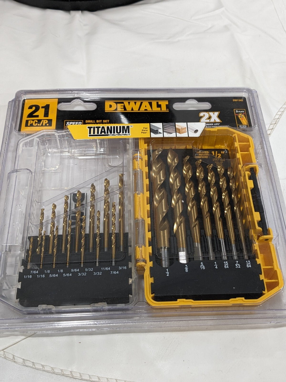 DEWALT 21 Pc HSS Drill Bit Set: Jobber Length Drill Bits, 135 deg DW1342