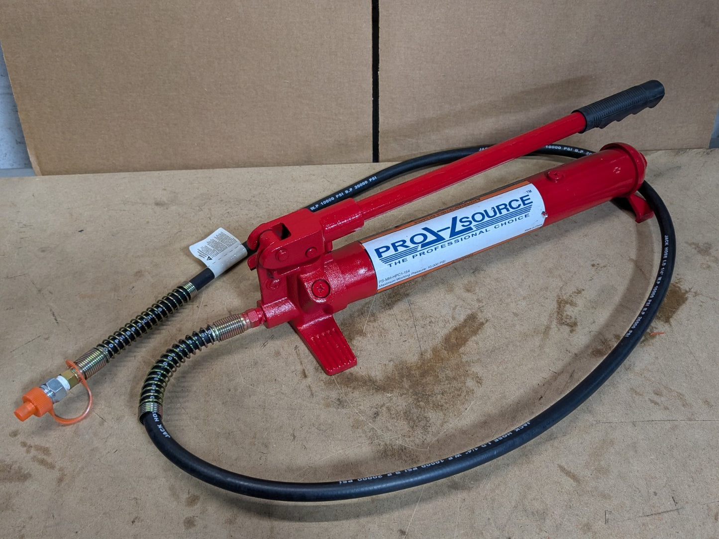 Pro Source Hydraulic Pump and Cylinder Kit 10 Ton Capacity 10,000 PSI Max.