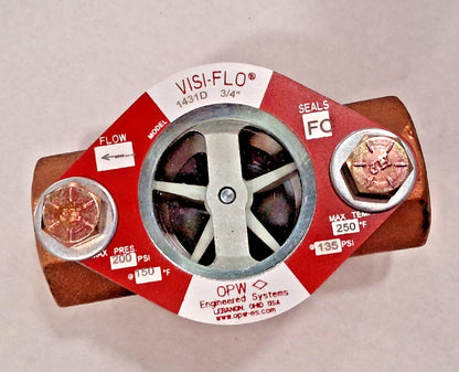 OPW Engineered Systems Bronze Body Visi-Flo Sight Flow Indicator 1431D-0072