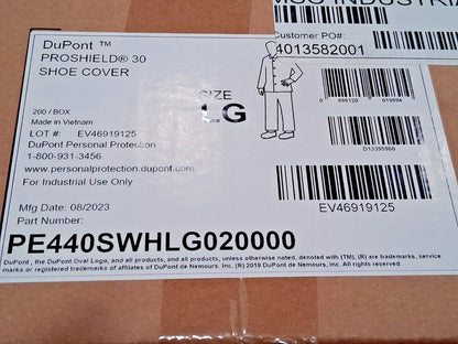Dupont Non Chemical-Resistant Shoe Cover Polypropylene QTY200 PE440SWHLG020000