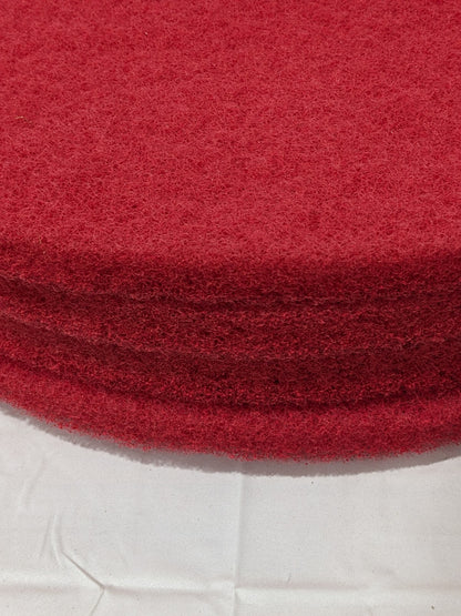 PRO-SOURCE 20" Floor Polishing Pad: Fine, Polyester, Red Qty 4 PS-404420