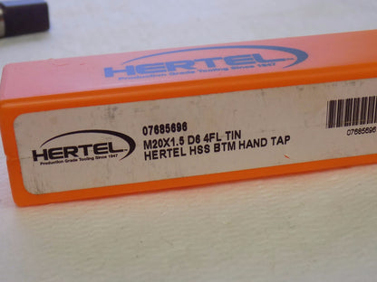 Hertel Standard Hand Tap M20x1.50 HSS 4FL TiN HSS 07685696