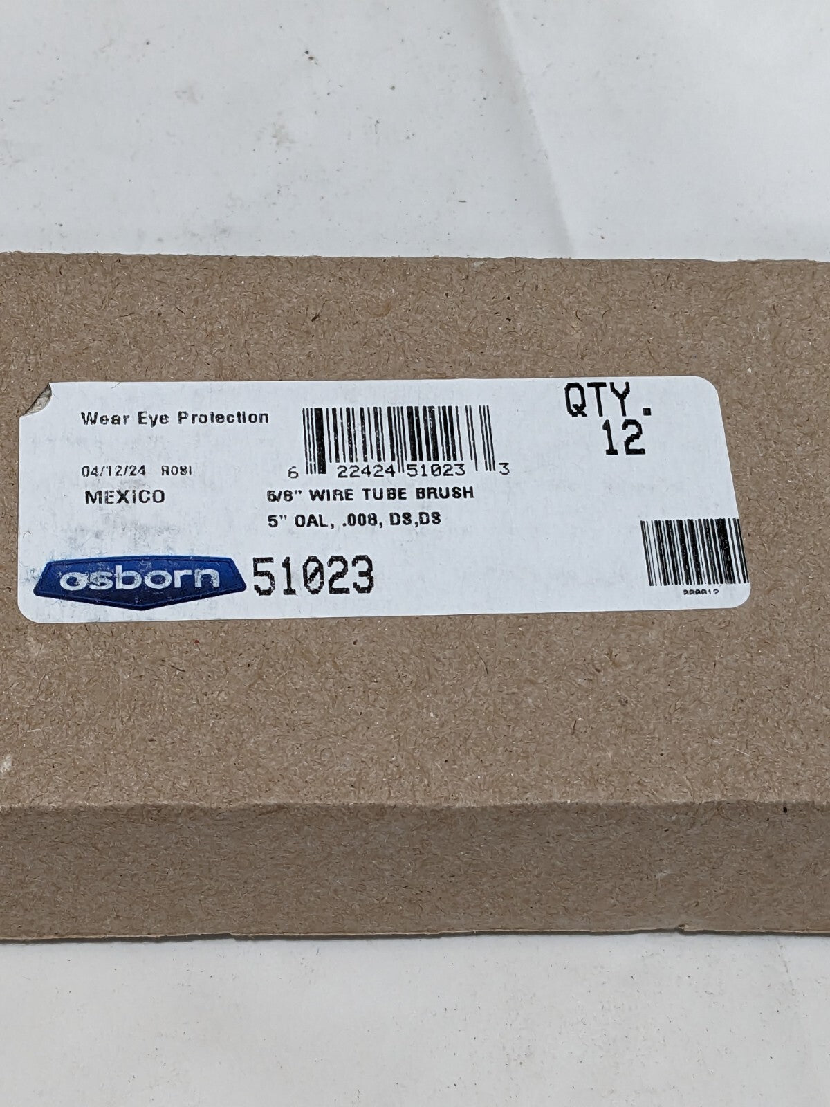 OSBORN Power Tube Brush: Helical, Steel, 2" Brush Length, 5" OAL Qty 12 51023