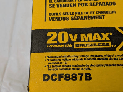 Dewalt 20V MAX XR Impact Driver Brushless 3-Speed TOOL ONLY DCF887B