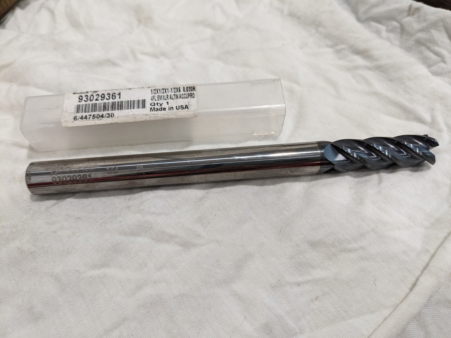 ACCUPRO Corner Radius End Mill: 1/2" Dia, 1-1/2" LOC 4 Fl solid carbide 12183740