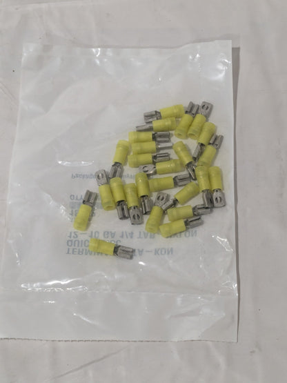 (25) Wire Disconnect: Female, Yellow, Nylon, 12-10 AWG, 1/4" Tab Width BD-18392